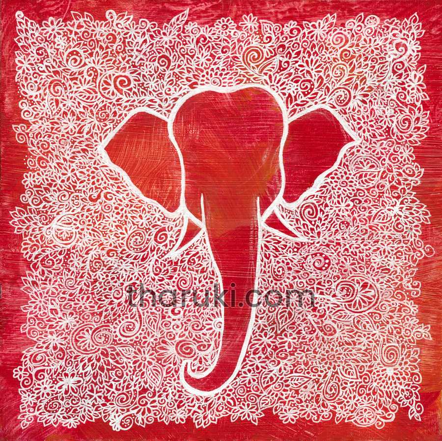 Elephant Panels I, Acrylic and ink on wood · 8 × 8 in · 2024